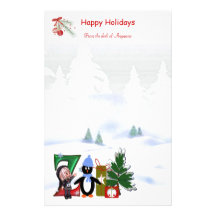 Noël stationnaire Z de monogramme Papier À Lettre Personnalisé