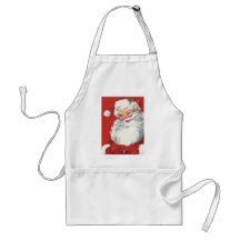 Noël vintage, cligner de l'oeil gai du père noël tablier