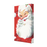 Noël vintage, cligner de l'oeil gai du père noël impression sur toile