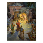 Noël vintage, nativité, Magi de visite Manger Carte Postale