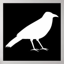 Noir avec une corneille blanche poster
