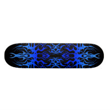 Noir bleu de tatouage d'artères tribales de coeur skateboards personnalisés