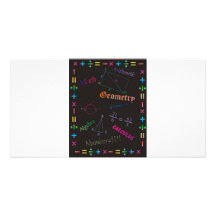 Noir de conception de maths cartes de vœux avec photo