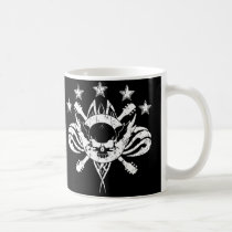 Noir de crâne de guitare tasses