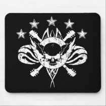 Noir de crâne de guitare tapis de souris