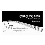Noir de pentagone étoilé de musique de musicien, b cartes de visite personnelles