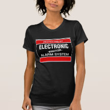 Noir électronique de dames de système d'alarme de  t-shirt