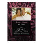 Noir et anniversaire de mariage de damassé de fram faire-part personnalisé