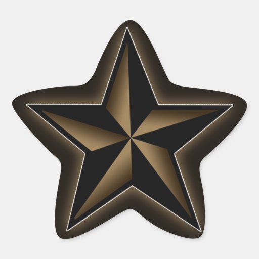 Noir et autocollant d'étoile d'or