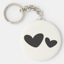 Noir et keychain lunatique d'amour de coeurs de cr porte-clés
