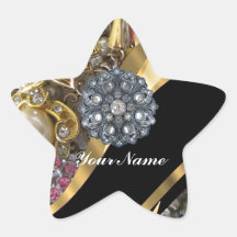 Noir et or bling autocollants