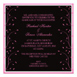 Noir et rose Invitiation l'épousant floral Bristols