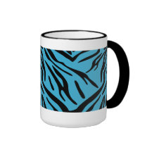 Noir et tasse de rayure de zèbre de turquoise