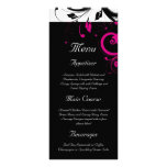 Noir + Menu inverse magenta blanc de mariage de re Motif Pour Double Carte