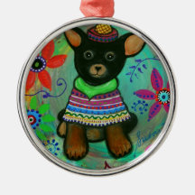 Noir mexicain d'amant d'animal familier de chiwawa décorations pour sapins de noël