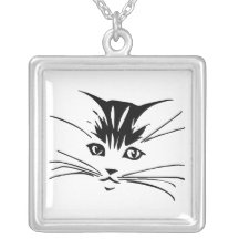 Noir sur le contour blanc de chat bijouterie personnalisée