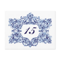 Nombres vintages bleus fleuris de Tableau de cadre