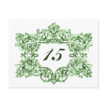 Nombres vintages verts fleuris de Tableau de cadre
