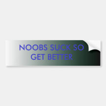 NOOBS ZUIGEN BUMPERSTICKERS