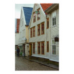 Noorwegen, Bergen, blokhuizen en cobbles Aangepast Briefpapier