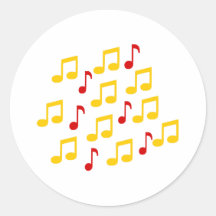 Nota's - Muziek Ronde Sticker
