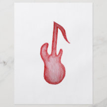 Note basse rouge de musique dans le crayon prospectus