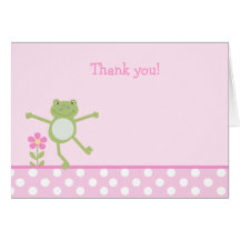 Note de Merci pliée par ROSE de FROGGY de GRENOUIL Carte De Vœux