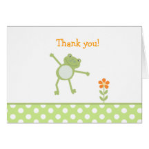 Note de Merci pliée par VERT de FROGGY de GRENOUIL Carte De Vœux