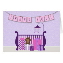Note mignonne de Merci de crèche de bébé Cartes