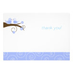 Note plate (bleue) tourbillonnante de Merci de car Invitation