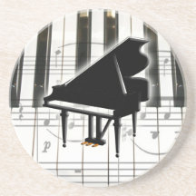 Notes de clavier et de musique de piano dessous de verres