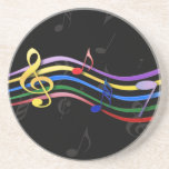 Notes de musique colorées par arc-en-ciel dessous de verre