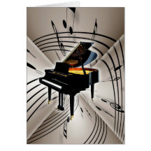 Notes et personnel de piano cartes