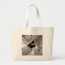 Notes et personnel de piano sac en toile