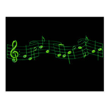 Notes musicales carte postale