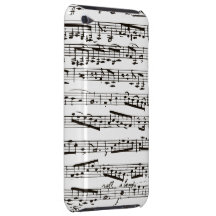 Notes musicales noires et blanches étui iPod touch