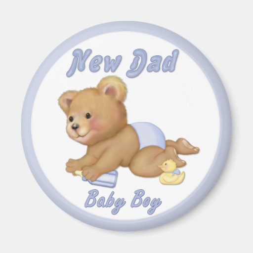 Nounours de rampement - nouveau papa de garçon - p magnets pour réfrigérateur