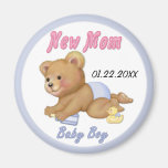 Nounours de rampement - nouvelle maman de garçon - magnets pour réfrigérateur