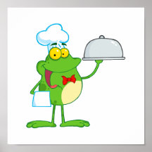 nourriture drôle de portion de grenouille de frogg poster