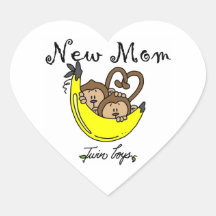 Nouveaux cadeaux de maman de garçons jumeaux autocollants