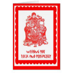 Nouvelle année chinoise, personnes de cutwork carte de vœux