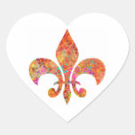 NOVINO fleur-DE-Lis Hart Stickers