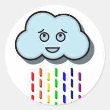 Nuage de pluie adhésifs ronds