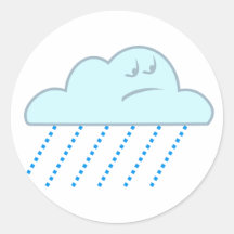 Nuage de pluie rain cloud autocollants ronds