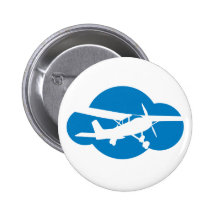 Nuage et avion bleus d'aviation badge avec épingle