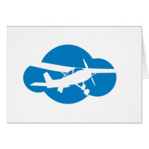 Nuage et avion bleus d'aviation cartes