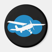 Nuage et avion bleus d'aviation aimant pour réfrigérateur