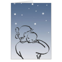 nuit de chemise de nuit cartes de vœux