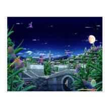 Nuit de libellule carte postale