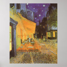 Nuit de terrasse de café, impressionisme de cru de posters